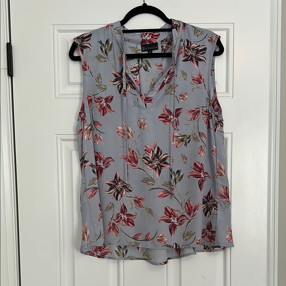 Bobeau Floral Sleeveless Blouse
